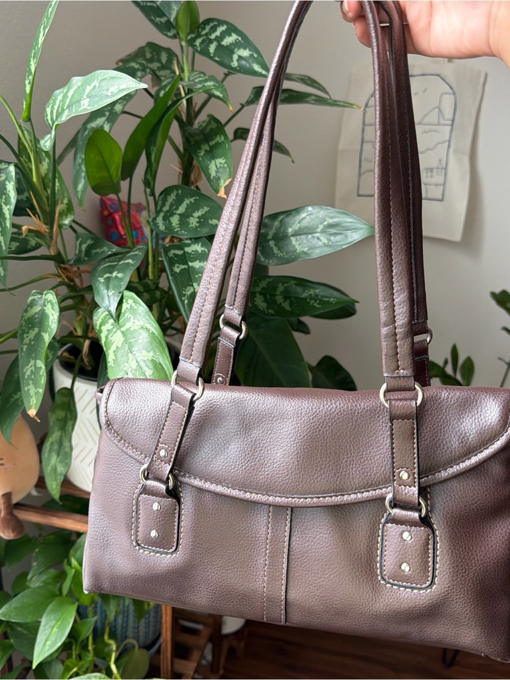 Classic Brown Leather Shoulder Bag